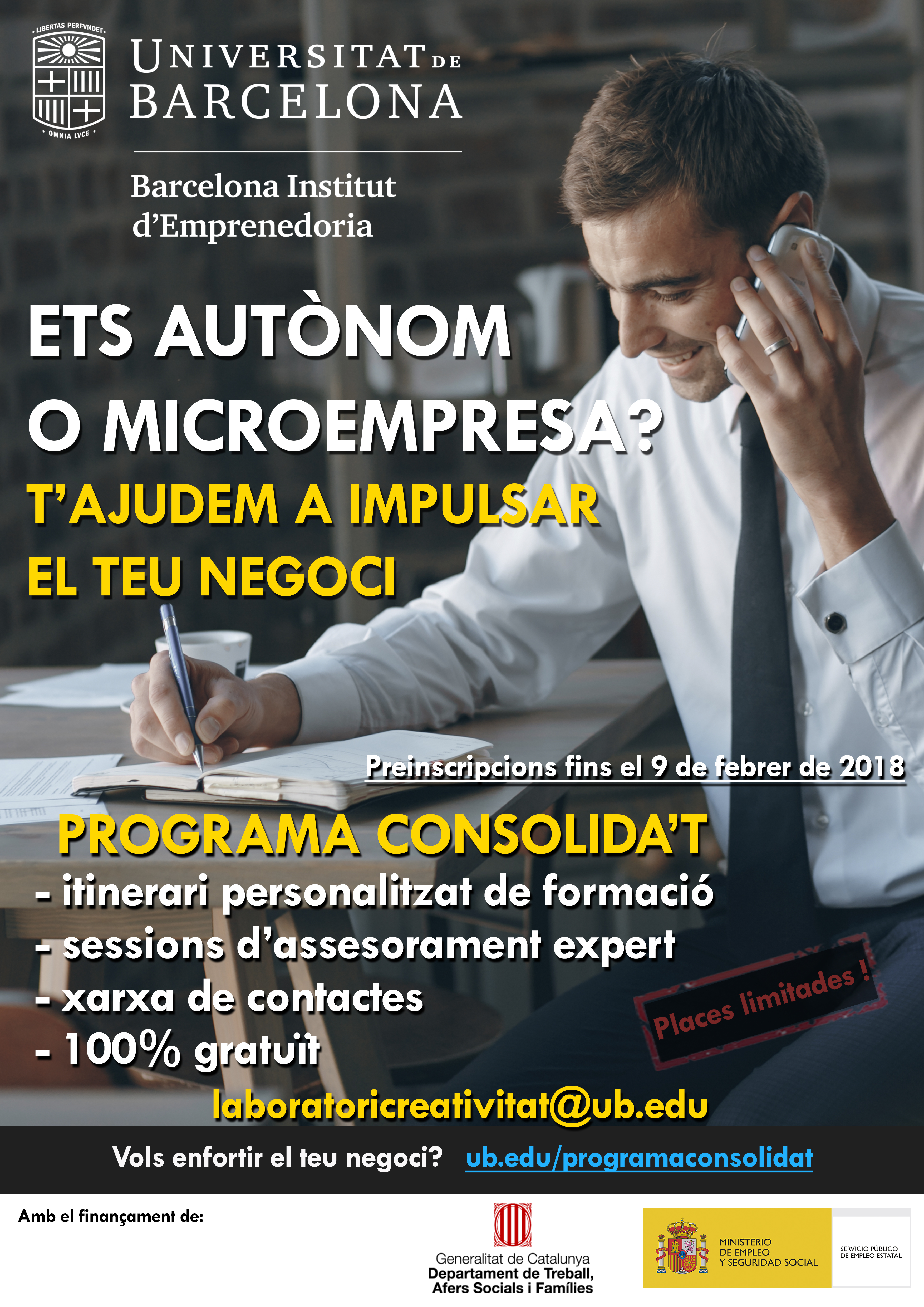 La Universitat de Barcelona torna a posar en marxa el programa Consolida’t